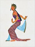 Tyra Kleen, sometimes written Thyra, born 29 March 1874 in Stockholm, died in 1951, was a Swedish artist and writer. Her illustrations can be signed T.Kn.<br/><br/>

Javanese dance is the dances and art forms that were created and influenced by Javanese culture. Javanese dance is usually associated with the courtly, refined and sophisticated culture of the Javanese kratons, such as the Bedhaya and Srimpi dance. However, in a wider sense, Javanese dance also includes the dances of Javanese commoners and villagers such as Ronggeng, Tayub, Reog, and Kuda Lumping.<br/><br/>

Javanese dance is usually associated with Wayang wong, and the palaces of Yogyakarta and Surakarta due to the nature of dance being a pusaka or sacred heirloom from ancestors of the palace rulers. These expressive dances are more than just dances, they are also used for moral education, emotional expression, and spreading of the Javanese culture.