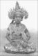 Indonesia: Balinese court dancer wearing a golden crown and elaborate jewellery (1928)